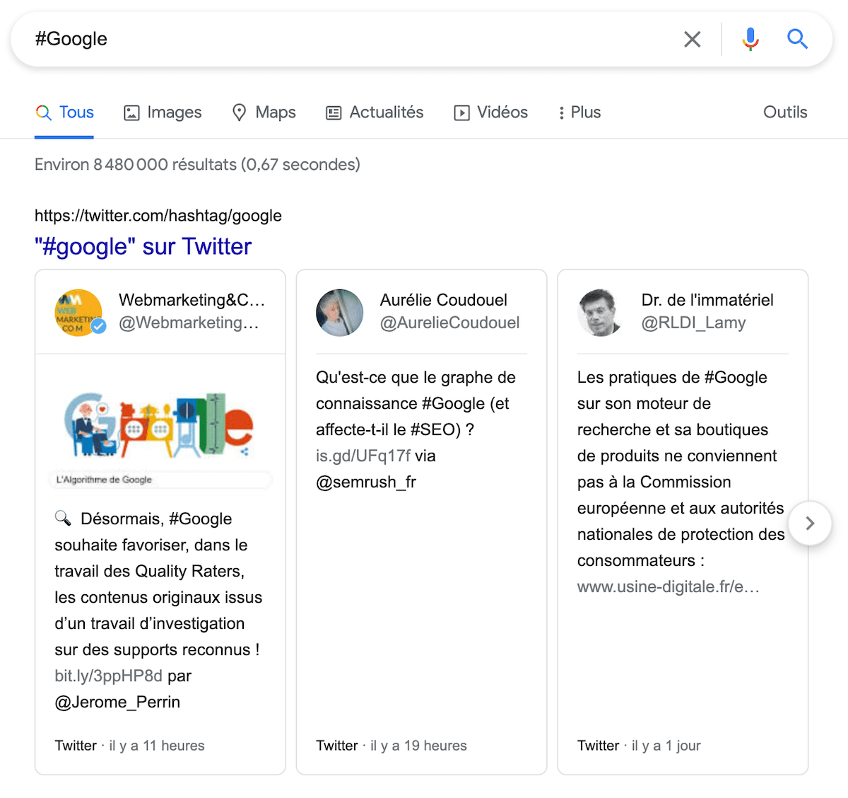 Indexation rapide des contenus postés sur Twitter