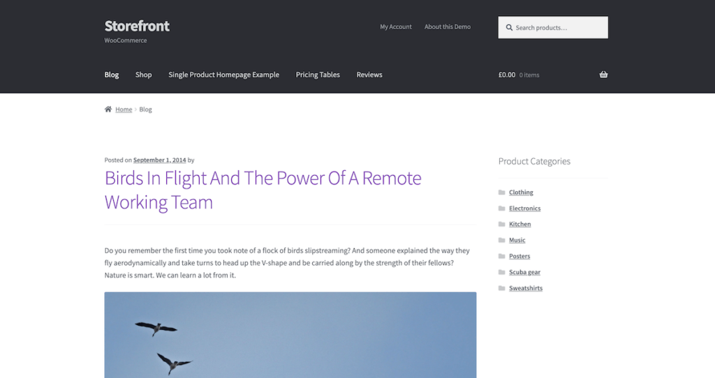 Storefront Thème WordPress