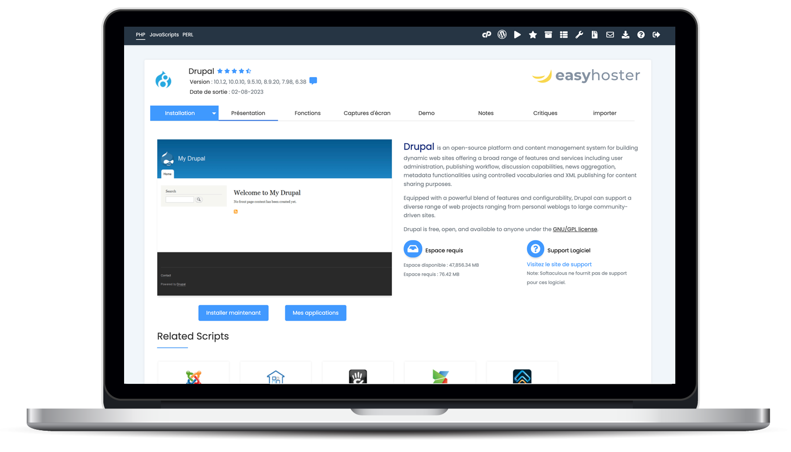 Installer Drupal sur Hébergement cPanel