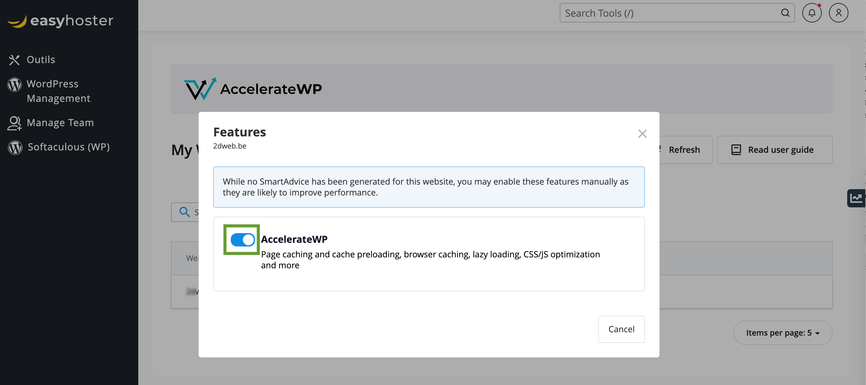 Activer AccelerateWP, un plugin de cache gratuit alternatif à WP Rocket